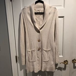 UGG long cream cable knit cardigan
